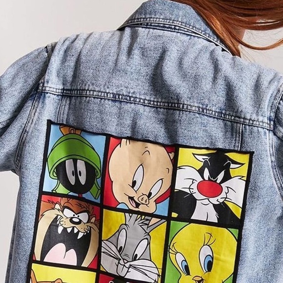 Looney Tunes Retro acid wash denim jean jacket - Picture 3 of 5